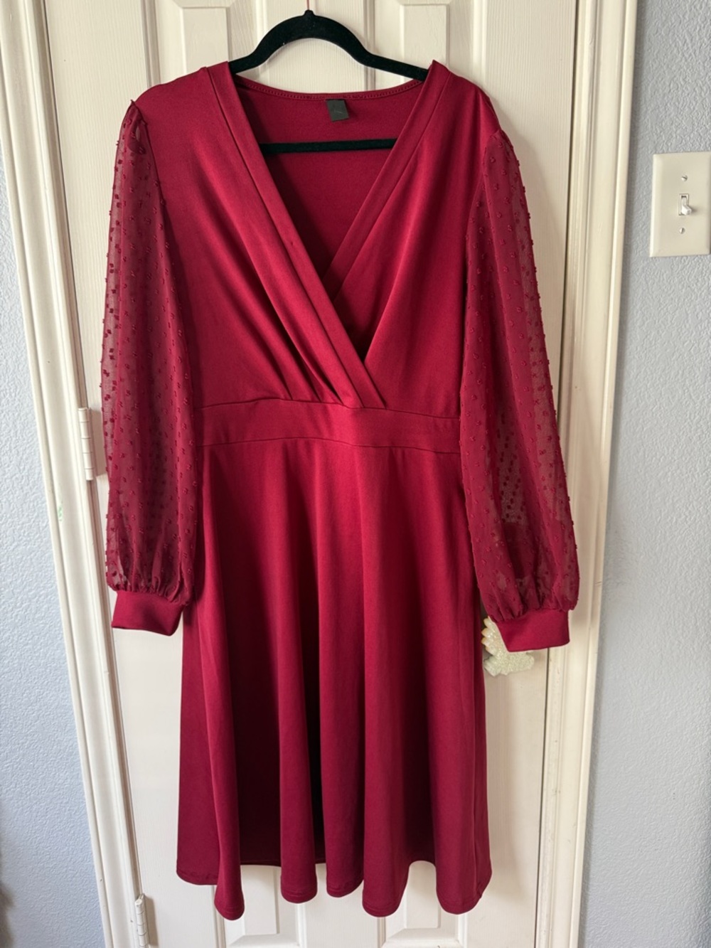 Women's Red Long Sleeve Wrap Dress